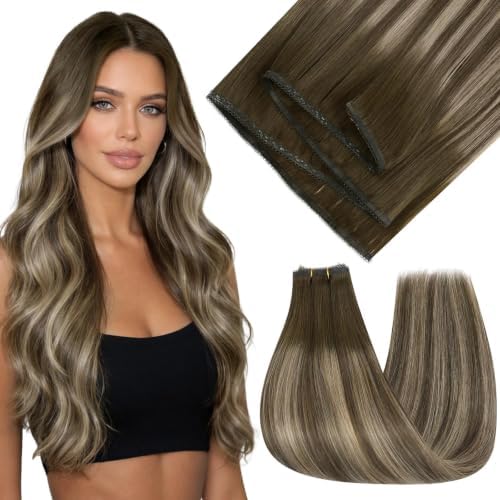 Full Shine Sew In Weft Hair Extensions Human Hair for Women 18 Inch 60g by FullShine