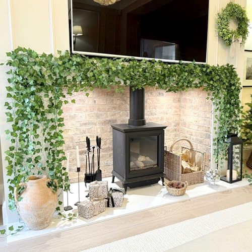 CQURE 36 Pack 252Ft Artificial Ivy Garland, Green Silk Leaves, 1.5-1.8 Inch Diameter, 7 FT Long Vines, 80 Leaves Each, Decor for Weddings, Home, Garden - Image 5