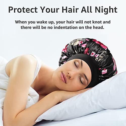3PCS Bonnets for Women,Silk Satin Bonnet Hair Bonnet for Sleeping - Image 5