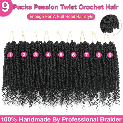 Passion Twist Crochet Hair 16" 1B Pre-Twisted 9Packs - Image 2