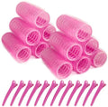 Hair Rollers, 12 Pack Hair Curler Small Hair Rollers for Women, Self Grip Hair Roller with Clips, Pink by BESSEEK