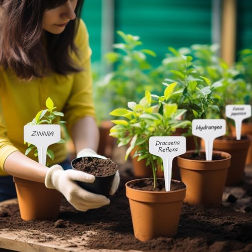 Darfukei Plant Labels 120pcs with Garden Plant Markers Pen of Outdoor Waterproof,T-Type Plant Tags and Permanent Marking Pen, Garden Labels Gardening Gifts for Women Men - Image 6
