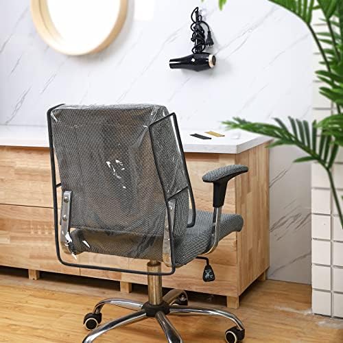 Hoolerry 4 Pcs Salon Chair Cover, Clear Square Chair Protectors, Black Edge - Image 6