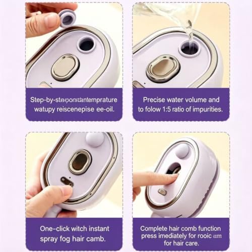 Electric Spray & Massage Hair Brush, 2026 Electric Steaming Massage Care Brush, Relieve Hair Tangles & Dryness, Works Beautifully on Curly, Straight, Thick, Thin, Long, or Short Hair, (Purple) - Image 6