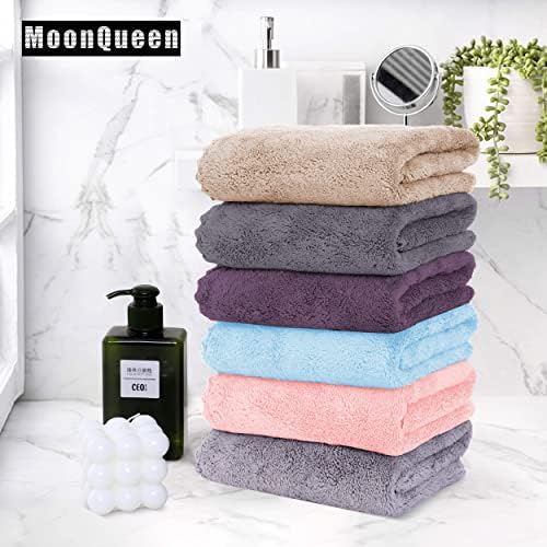 MOONQUEEN 18 Pack Premium Hand Towels - Quick Drying - Microfiber Coral Velvet Highly Absorbent Towels - Multipurpose Use as Hotel, Bathroom, Shower, Spa, Hand Towel 16 x 28 inches (Multicolor) - Image 5