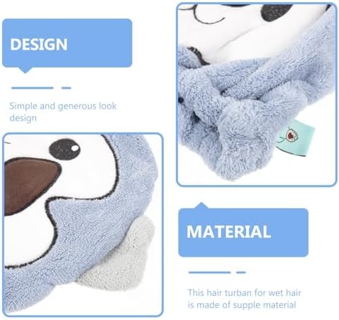 Microfiber Hair Drying Hat Towel Wrap for Wet Hair, Cute Cartoon Style - Image 3