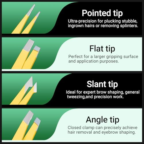 TsMADDTs Eyebrow Trimmer Kit, 8 in 1 Tweezers Set for Women with Eyebrow Trimmer Scissors, Tweezers, Razor, Brush with Travel Bag - Image 3