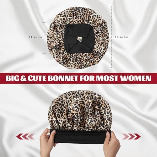 3Pcs Satin Bonnet Silk Bonnet, Hair Bonnet for Sleeping, - Image 4