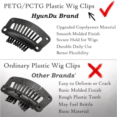 9-Tooth Plastic Wig Clips, Black Hair Extension Clips, 20 Pack - Image 4