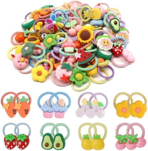 BlueZOO 60Pcs Baby Hair Ties Soft Cute Small Hair Bands for Kid Little Girl by BlueZOO