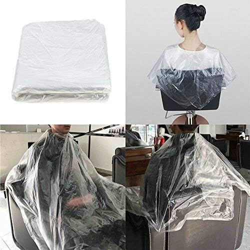 100 Pcs Disposable Hair Salon Capes,51x36 inch Waterproof Shampoo Barber Hair Cutting Cape for Barbershop and Salon Hairdressing,Suit for Kids Adults - Image 3