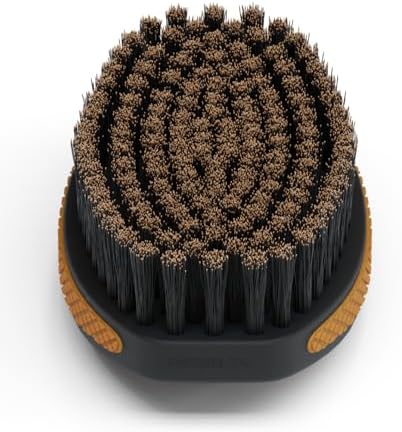360 Wave Brush, Curved SOFT 100% Boar Bristle, BLACK & GOLD, Waterproof - Image 2