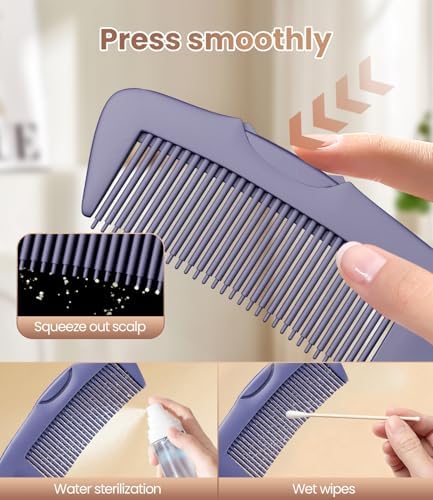 Dandruff Comb Removal 2PC Hollow Fine Tooth Scalp Detox Hair Care Tool - Image 3