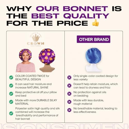 Silky Design Bonnet with Elastic Soft Band Adjustable Women and Men Bonnets for Sleeping Comfortable Satin Fabric (Purple Stars) - Image 2