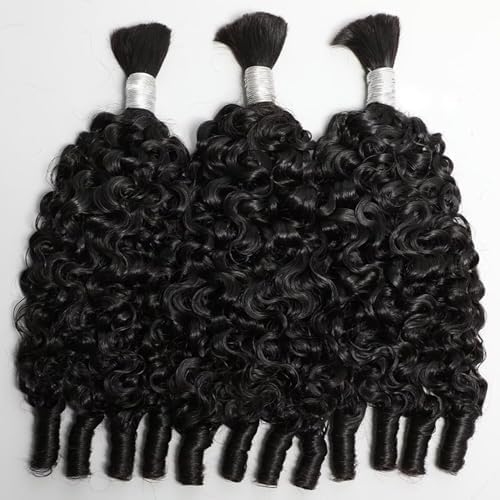 Lemoda 15A Human Braiding Hair for Boho Braids Burmese Curly Spiral Curly Ends Bulk for Daughter/Friend For Bohemian Knotless Braids 24Inch 1Bundles 100g/1Bundle No Weft Extensions - Image 2