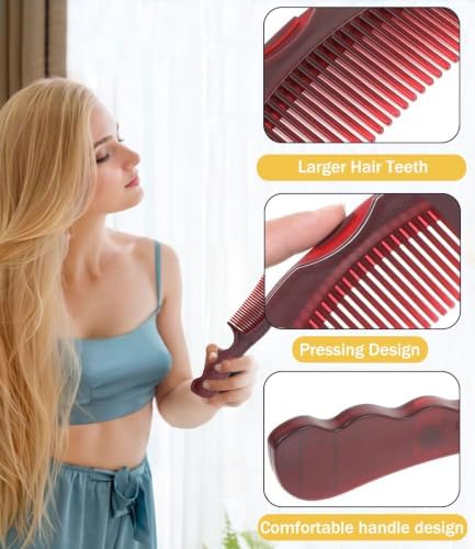 Dandruff Comb Removal Hollow Fine Tooth Scalp Detox Hair Care Tool 2PC - Image 3