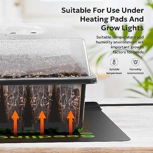 MIXC 10 Pack Seed Starter Tray, 120Cell Stater Kit with Humidity Dome Black - Image 2