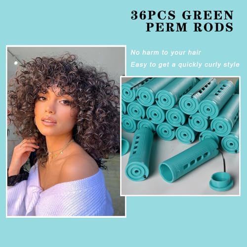 36 Pcs Perm Rods,Green Perm Rods,1 Inch Large Perm Rod For Short Long Hair - Image 4