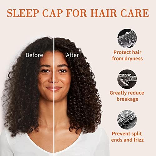 Fittia Satin Lined Sleep Bonnet, Adjustable Non-Slip Cap For Locs, Medium - Image 2