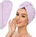 SimpleField 2 Pack Microfiber Hair Towel Wrap for Women, Anti Frizz Quick Drying Hair Turban for All Hair Style, Absorbent and Lightweight (Light Purple) by SimpleField