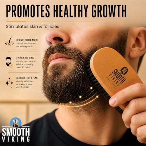 Beard Brush and Comb - Natural Boar Bristle Beard Brush & Beard Comb for Men - Facial Hair Care Gift Set for Men - Mustache Styling, Grooming & Shaping Tools - Image 6