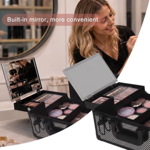 Cosmetology Case on Wheels Makeup Train Case (6, CARBON FIBER) - Image 7