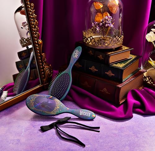 Wet Brush Original Detangler Hair Brush Elphaba (Wicked) Kit - Ultra-Soft IntelliFlex Bristles - Detangling Brush Glides Through Tangles For All Hair Types (Wet Dry & Damaged) - 1 Brush & 1 Bow - Image 5