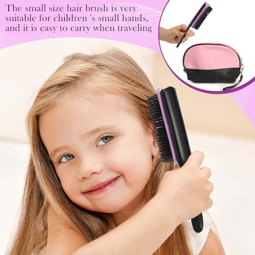 Patelai 3 Sizes Nylon Cushion Hair Brush 9-Row 5-Row, Black Purple - Image 5