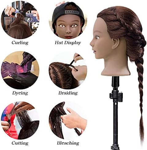 FABA Mannequin Head Human Hair 20"-22" Dark Brown 100% Real Hair - Image 4