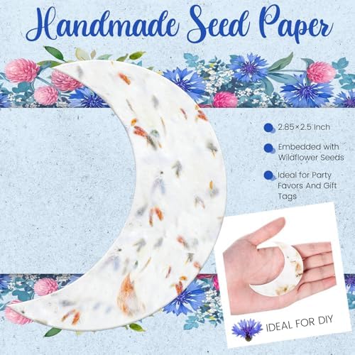 Dunzoom 50 Pcs Plantable Seed Paper Tags Wildflower,Moon - Image 2