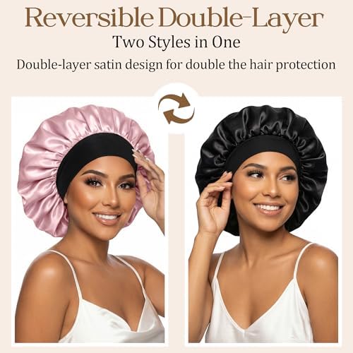 Babalet Double Layer Satin Bonnet for Sleeping Women Men Sleep Cap - Image 3