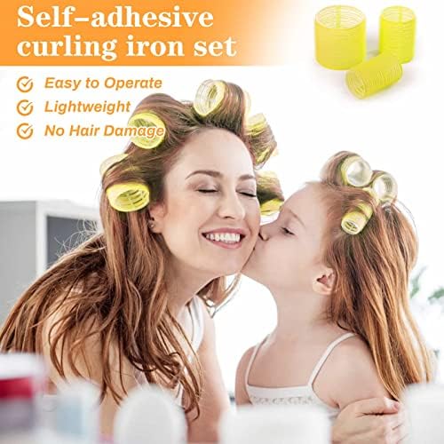 Self Grip Hair Rollers Curlers Set - 24 Pieces with 3 Sizes (4 Jumbo, 4 Large & 4 Medium) and 12 Clips for All Hair Types - Image 5
