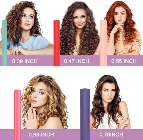 Flexible Hair Curlers to Sleep in, 30PCS Flexi Rods (9.45" and 5 Sizes 0.39"-0.78"), No Heat Heatless Curling Set for Short Medium Long Hair - Image 5