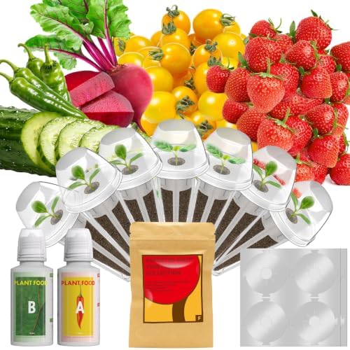 LYKOCLEAN Strawberry Seed Pods kit for AeroGarden, Ahopegarden - Includes Wild Strawberry, Radish, Dwarf Pea, Green Pepper, Ruby Queen Beet, Golden Cherry Tomato, 7 pods, 350+Seeds by LYKO