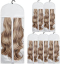 5Pcs 31.5in Hair Extension Holder Wig Storage Bag with Hanger, White by Unknown