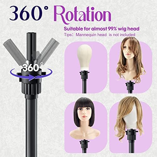 Mannequin Head Stand, Adjustable Height Foldable Wig Tripod Stand - Image 6