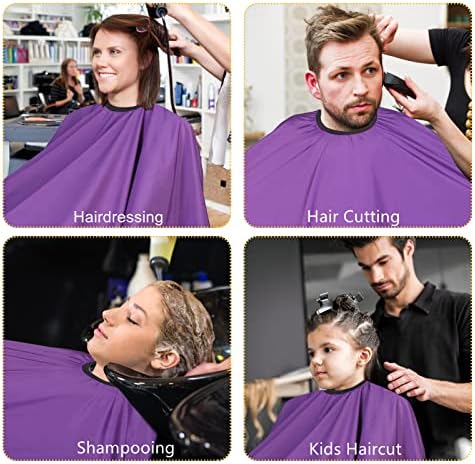 Barber Cape-Professional Salon Hair Cutting Cape,56x63 inches Large Hairdresser Cape for Haircut,Coloring,Makeup,Styling and More,(Purple) - Image 6