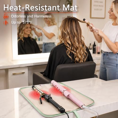 Leudes Hair Tools Travel Bag Case Hot Heat Resistant Mat 2 in 1 Pouch - Image 4