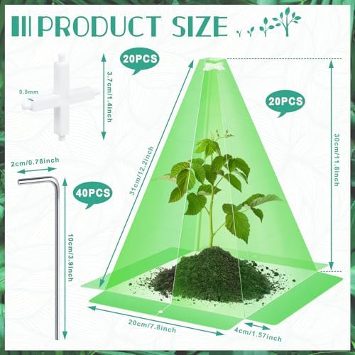 20 Packs 12"x 8" Garden Cloches for Plants,Plant Protectors from Animals - Image 2