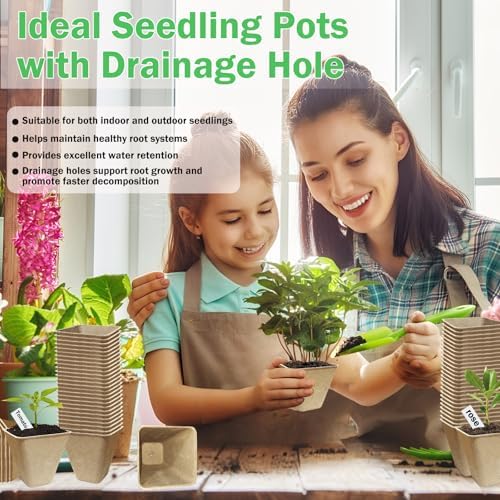 Peat Pots, 70 Pack 3.15 Inch Seed Starter Pots for Seedlings - Image 4