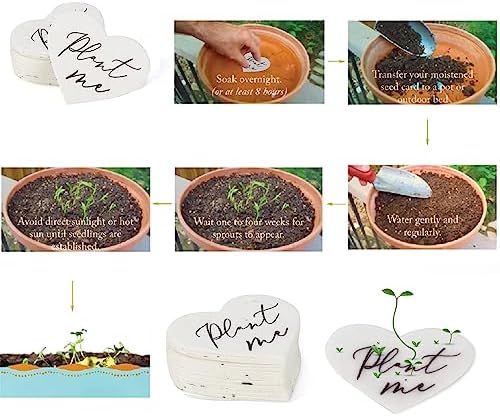 50 Plantable Wildflower Paper, Ecological Heart Shaped Babyshower Favors for Guests - Bridal Funeral Memorial Plantable Gifts NO Cards - Image 3