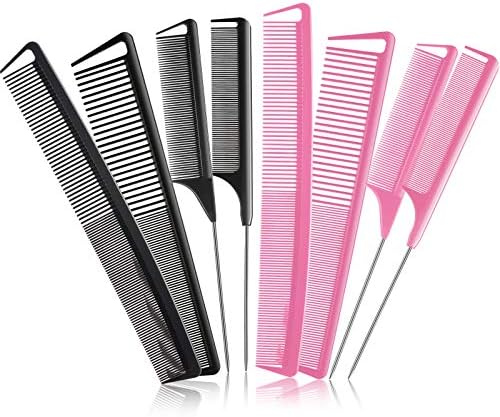 Patelai 8 Pcs Rat Tail Combs Set, Professional Heat Resistant Teasing Comb by Patelai