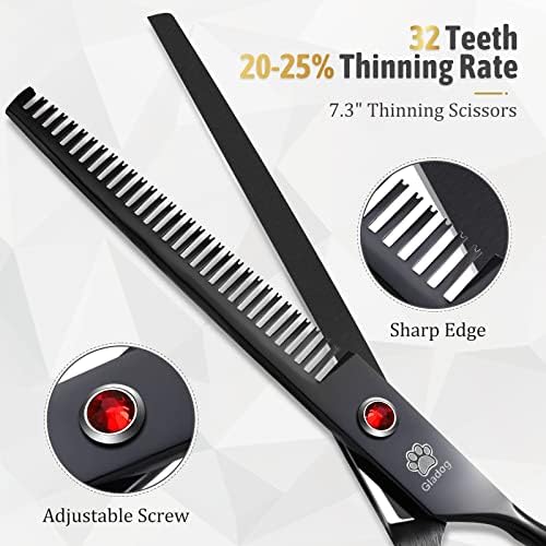 Dog Grooming Scissors Kit with Safety Round Tips, GLADOG Professional 5 in 1 Grooming Scissors for Dog and cat - Image 2