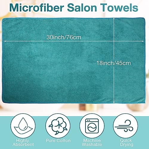 Newwiee 72 Pack Salon Towels Bleach Proof Hair Towel 18 x 30 Inch, Green - Image 2