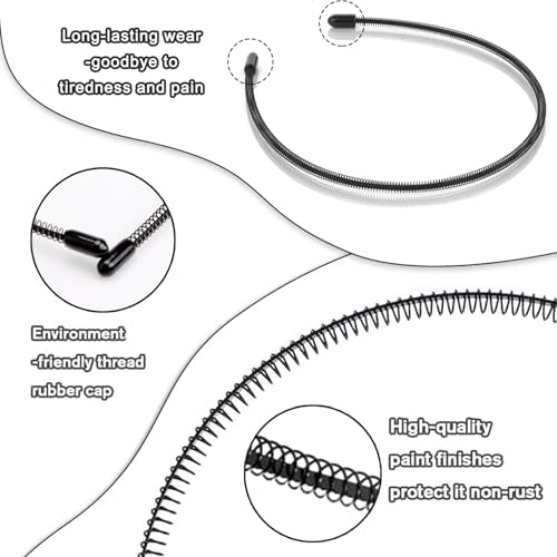 Metal Headband for Men, Non Slip Wave Hair Band, Classic 3 Pcs - Image 5