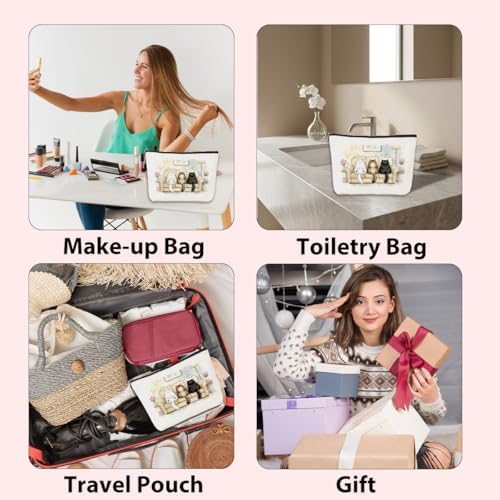 Adorable Cat Print Makeup Bag, Perfect Gifts for Cat Lovers Women Sisters - Image 5