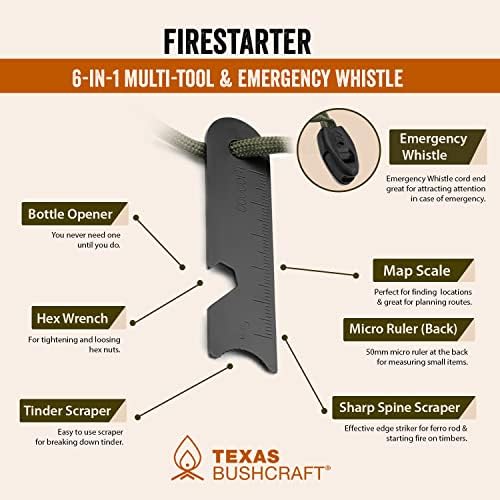 Fire Starter - 3/8" Thick Ferro Rod with Striker and Paracord Wrist Lanyard – Waterproof Flint Fire Steel Survival Lighter for Your Camping, Hiking and Backpacking Gear - Image 7