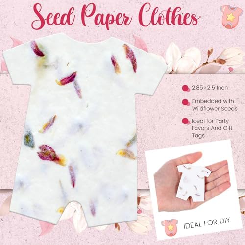 Dunzoom 50 Pcs Plantable Seed Paper Tags Wildflower,Bodysuit - Image 4