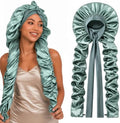 Double Layer Slik Like Satin Bonnet, 33-43" XXL Bonnet for Braids Long Hair by Kemispary