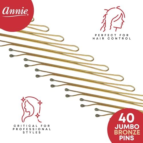 Annie 2 3/4" Roller Pins Set, Metal Hair Clips - 40 Count (Bronze) - Image 2